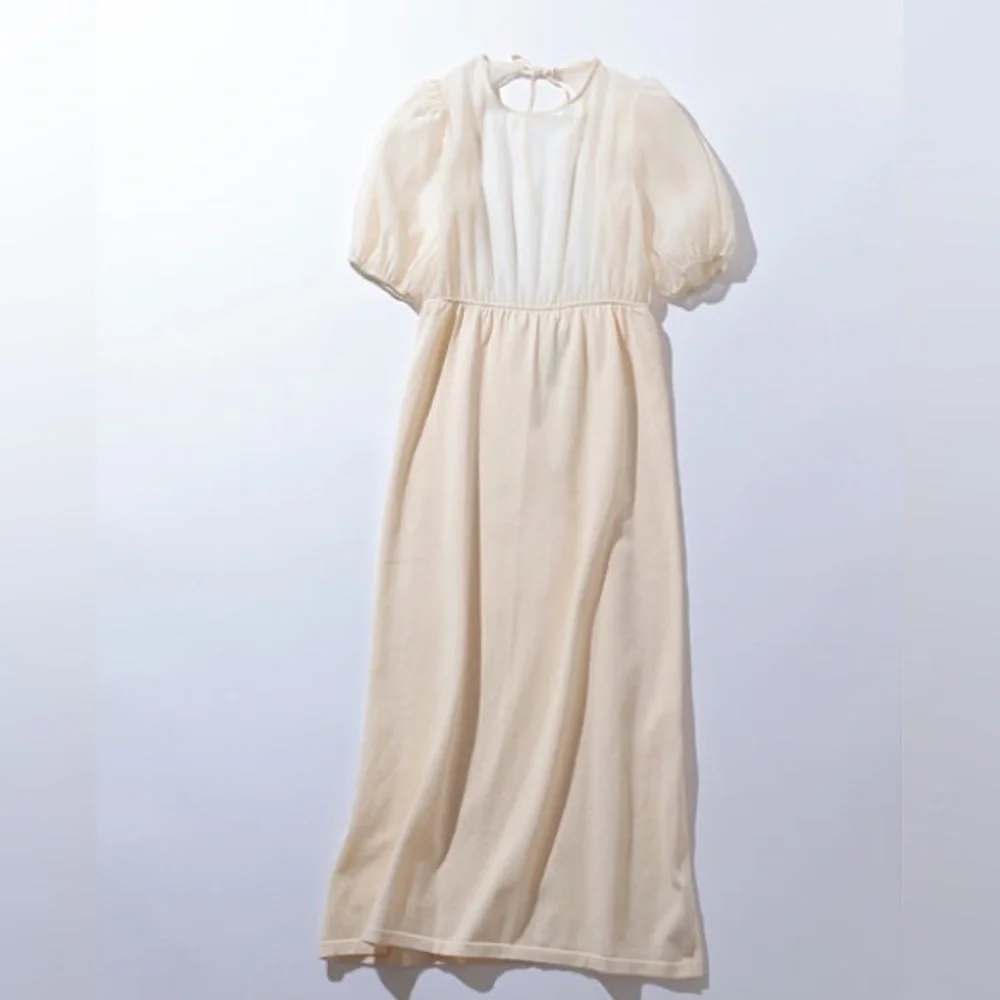 Zara contrasting knit dress cream NWT - Picture 5 of 7